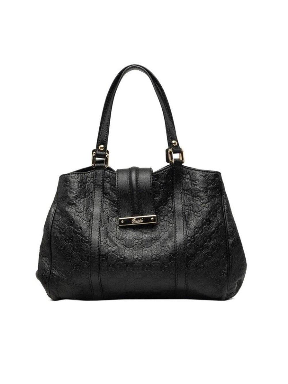 Gucci Guccissima Tote Bag Black Leather